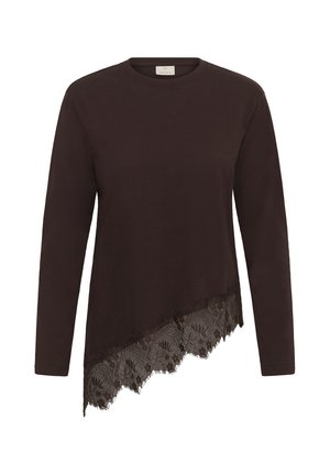Kaffe, KAMELIS LS LACE T-SHIRT - Langærmet T-shirt - coffee bean