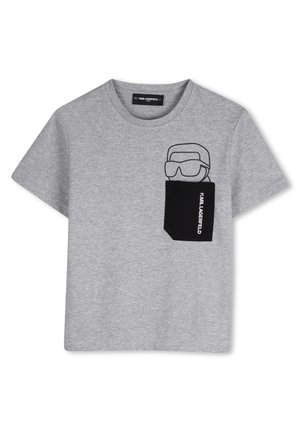 Nyomott mintás póló - light grey marl