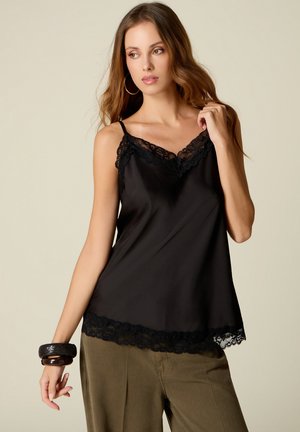 Oltre, TOP LINGERIE CON PIZZO - Undershirt - nero