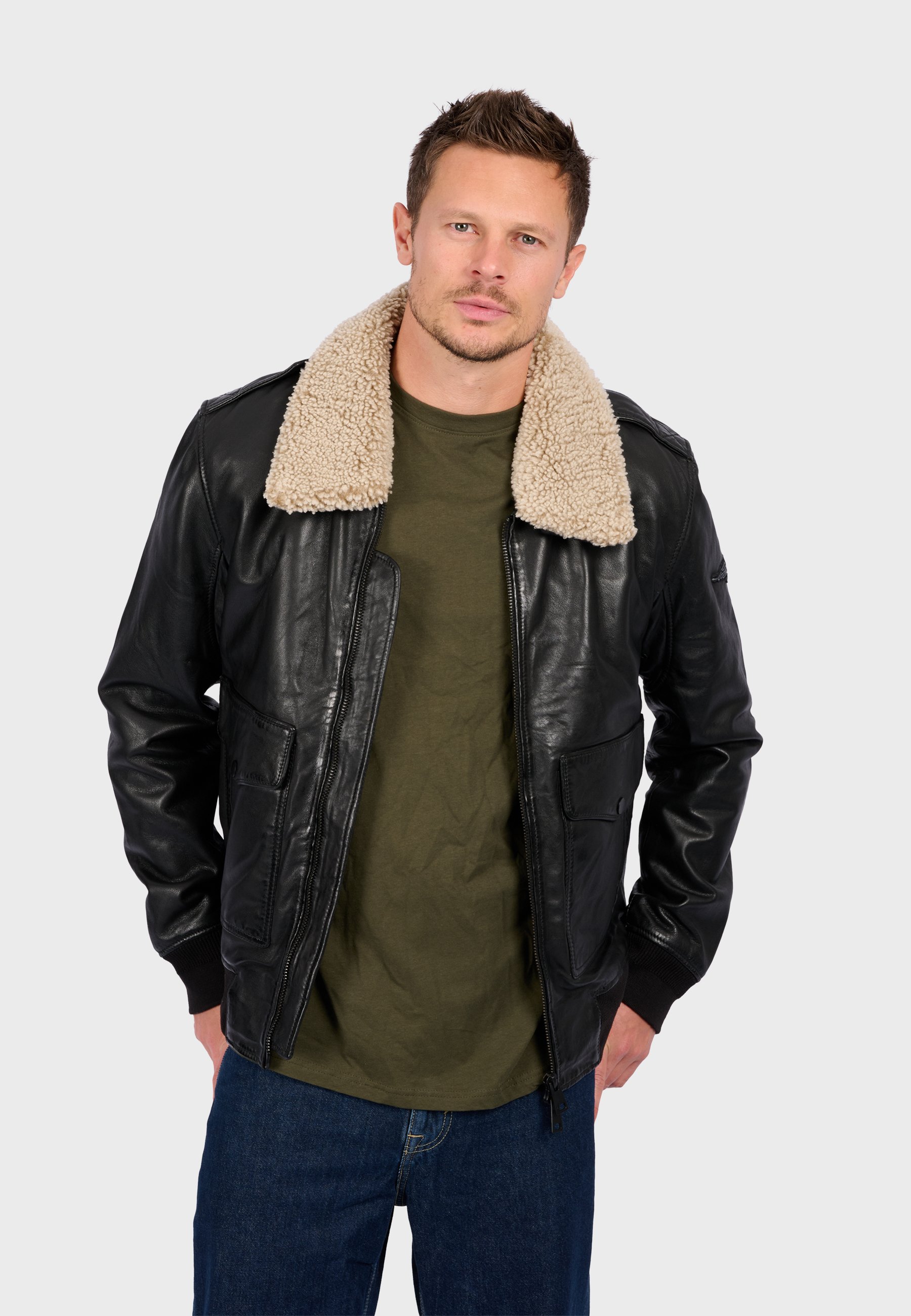 Oakwood GENNARO - Leather jacket - black - Zalando.ie