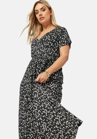 Yours Clothing SPOT PRINT WRAP MAXI  - Maksimekko - black