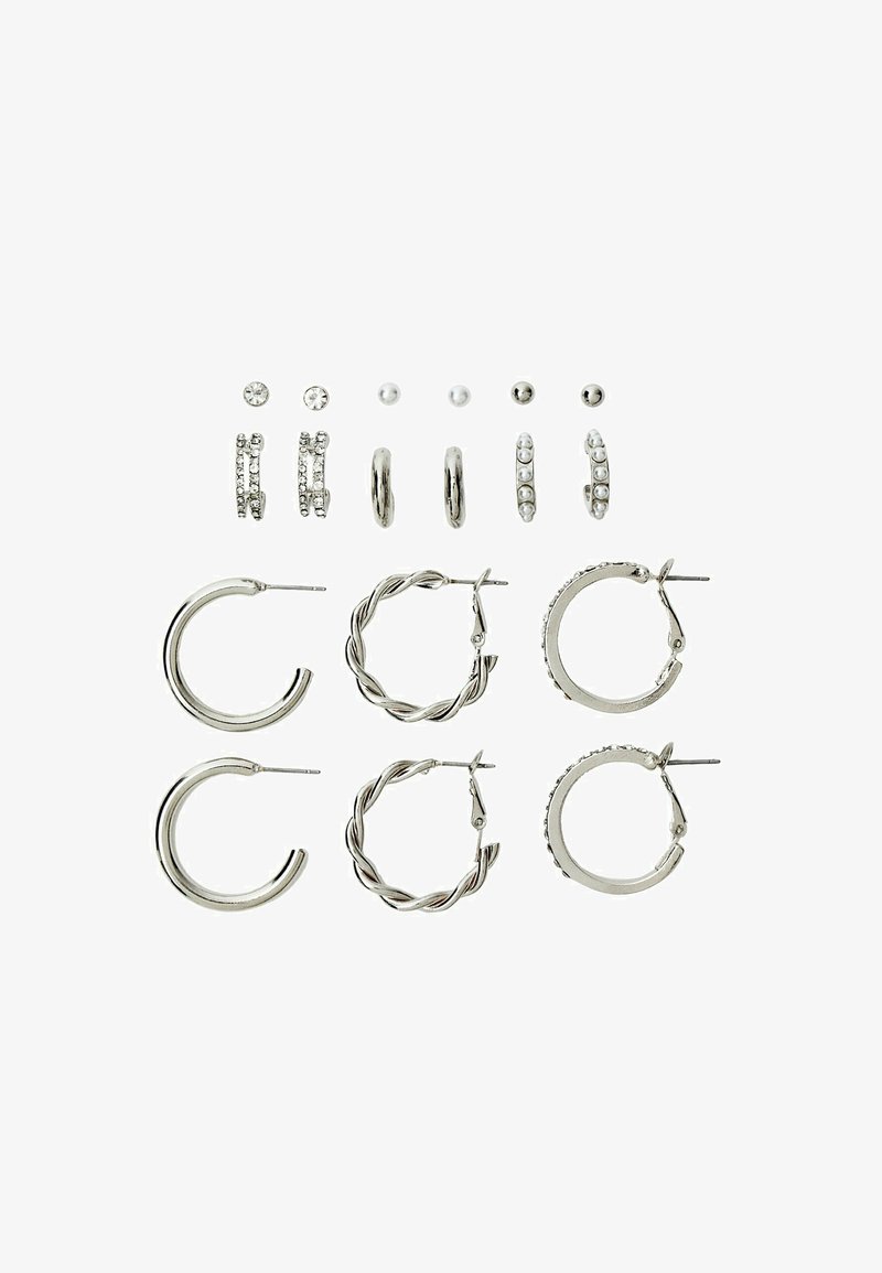 Stradivarius 9ER-SET GLITZER - Boucles d'oreilles - silver coloured
