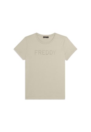 MANICA CORTA CON LOGO IN STRASS - T-shirt con stampa - white