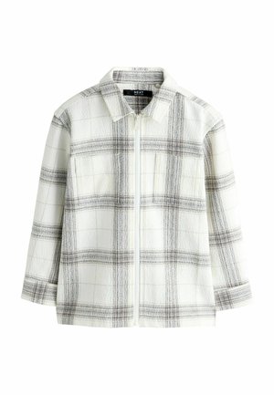 REGULAR FIT - CHECK ZIP THROUGH  - Shirt - grey white
