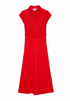 Reiss, REGULAR FIT - SLOANE COLLARED BELTED MIDI DRESS . - Skjortekjole - red