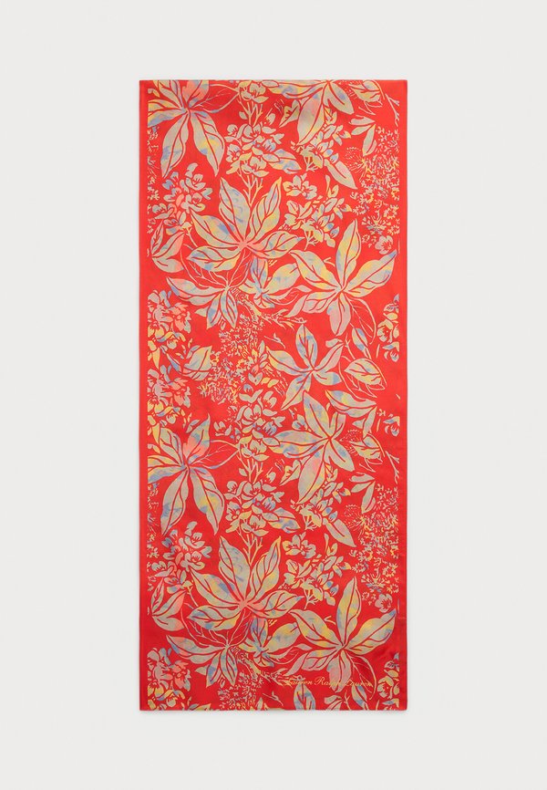 FLORAL SILK SCARF - Foulard - vail orange