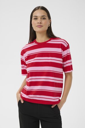 WINNY MULTISTRIPE  - T-shirt imprimé - true red/pink stripes