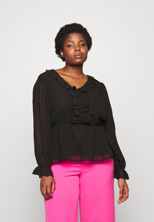 Vero Moda Curve VMCNOLA  V NECK - Μπλούζα - black