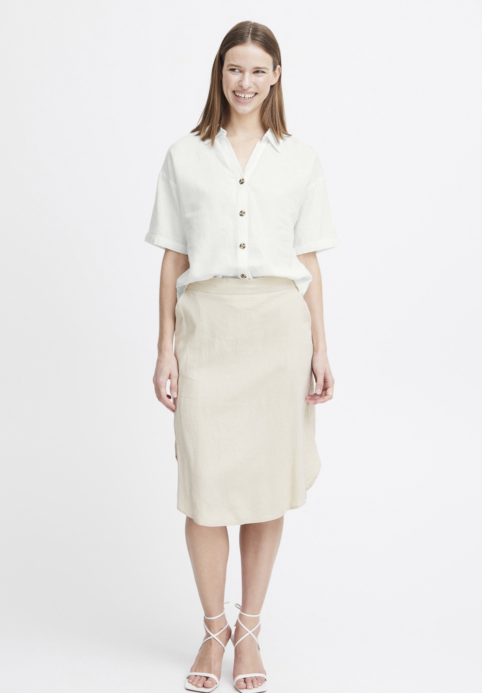 売れ筋商品|||ビーヤング シャツ レディース トップス FALAKKA - Button-down blouse - marshmallow b.young FALAKKA - Button-down blouse - marshmallow/white