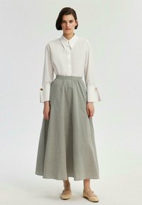 Touché Privé GINGHAM - Falda larga - khaki