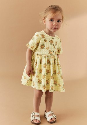 Rochie de zi - yellow floral gingham