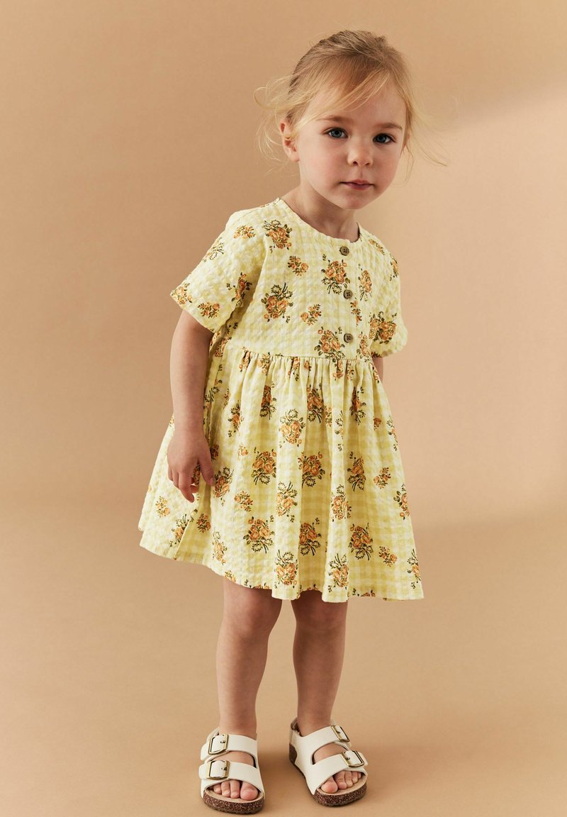 Next Nappali ruha - yellow floral gingham