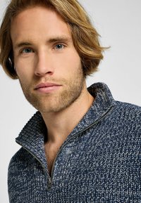 Lee HALF ZIP KNIT - Neule - mood indigo