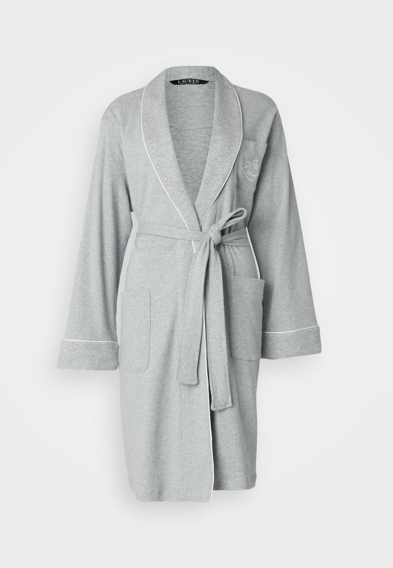ralph lauren dressing gown grey Lauren Ralph Lauren QUILTED COLLAR ROBE - Dressing gown - grey