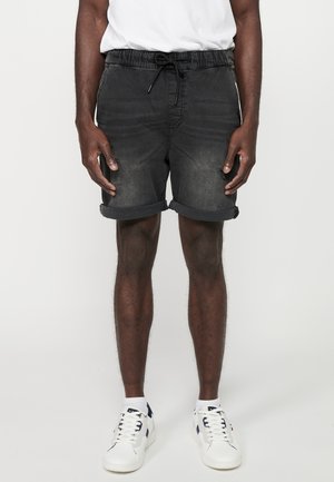 Koroshi BERMUDA JOGGER - Kratke hlače od trapera - denim black denim