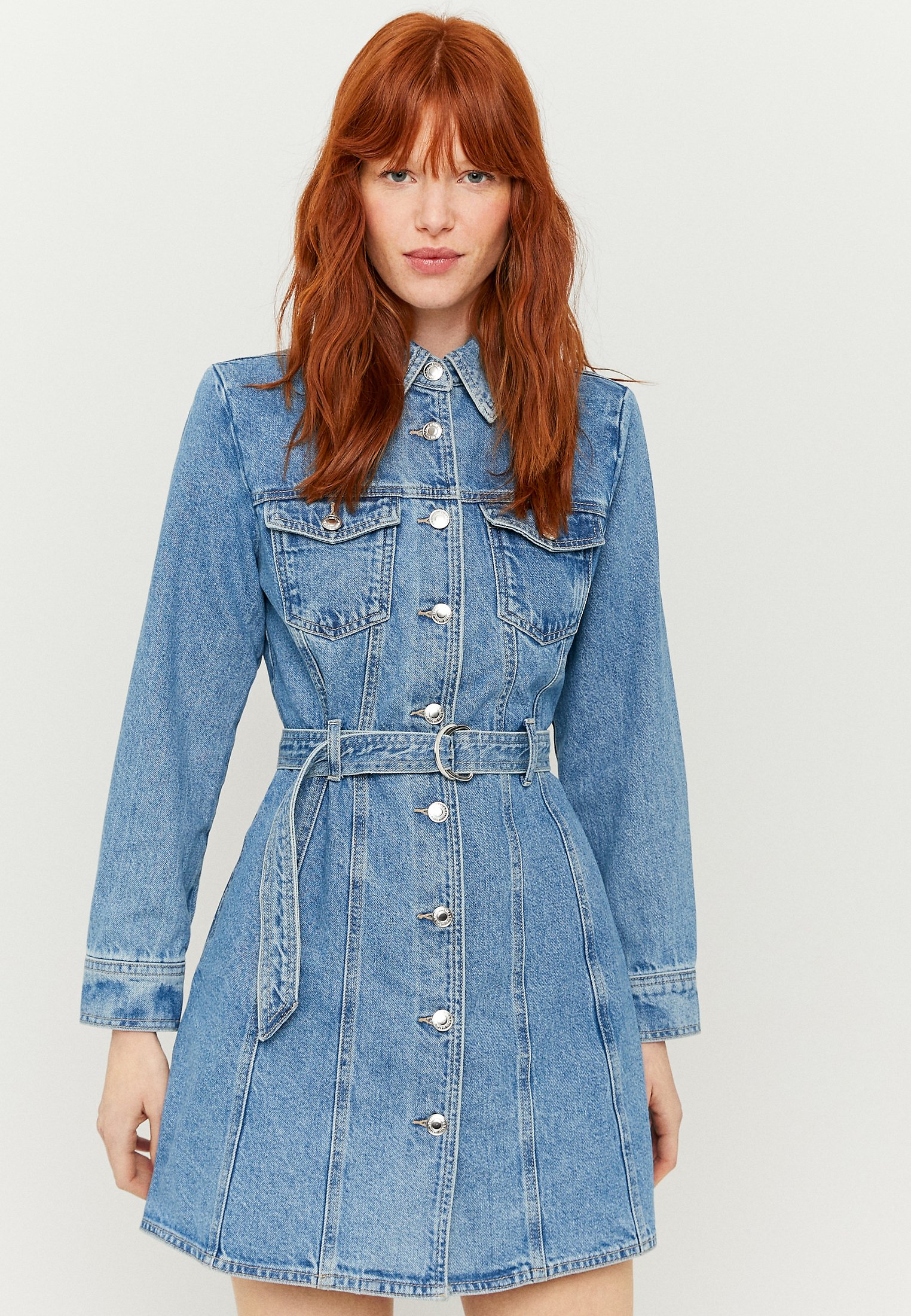 TALLY WEiJL DENIM SHIRT DRESS - Jeanskleid - blue denim - Zalando.de