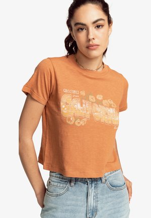 T-shirt med print - toffee