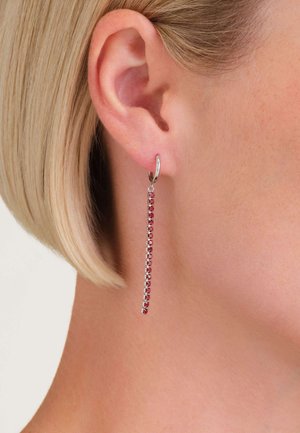 Rosefield, TENNIS LIGHT EARRINGS - Orecchini - silver tone red