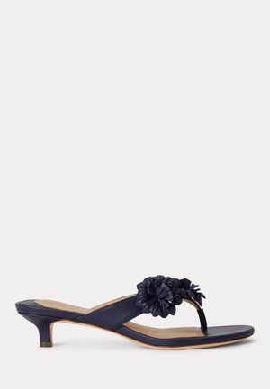 Lauren Ralph Lauren FRANCESCA FLORAL-TRIM NAPPA SANDAL - Σανδάλια τύπου T - refined navy