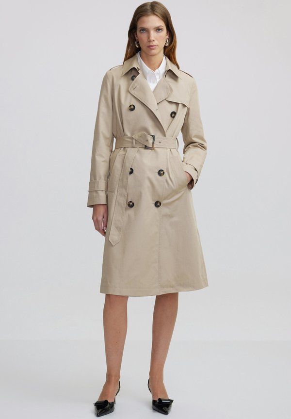 DOUBLE-BREASTED - Trenchcoat - stone
