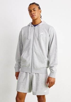 New Balance LOGO FRENCH FULL ZIP - Jaka ar rāvējslēdzēju - athletic grey