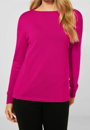 Stickad tröja - neon pink