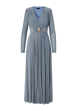 LIU JO, LIU JO LONG PLEATED LUREX DRESS - Galajurk - light blue