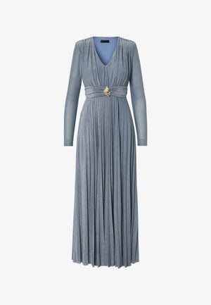 LIU JO, LIU JO LONG PLEATED LUREX DRESS - Robe de cocktail - light blue