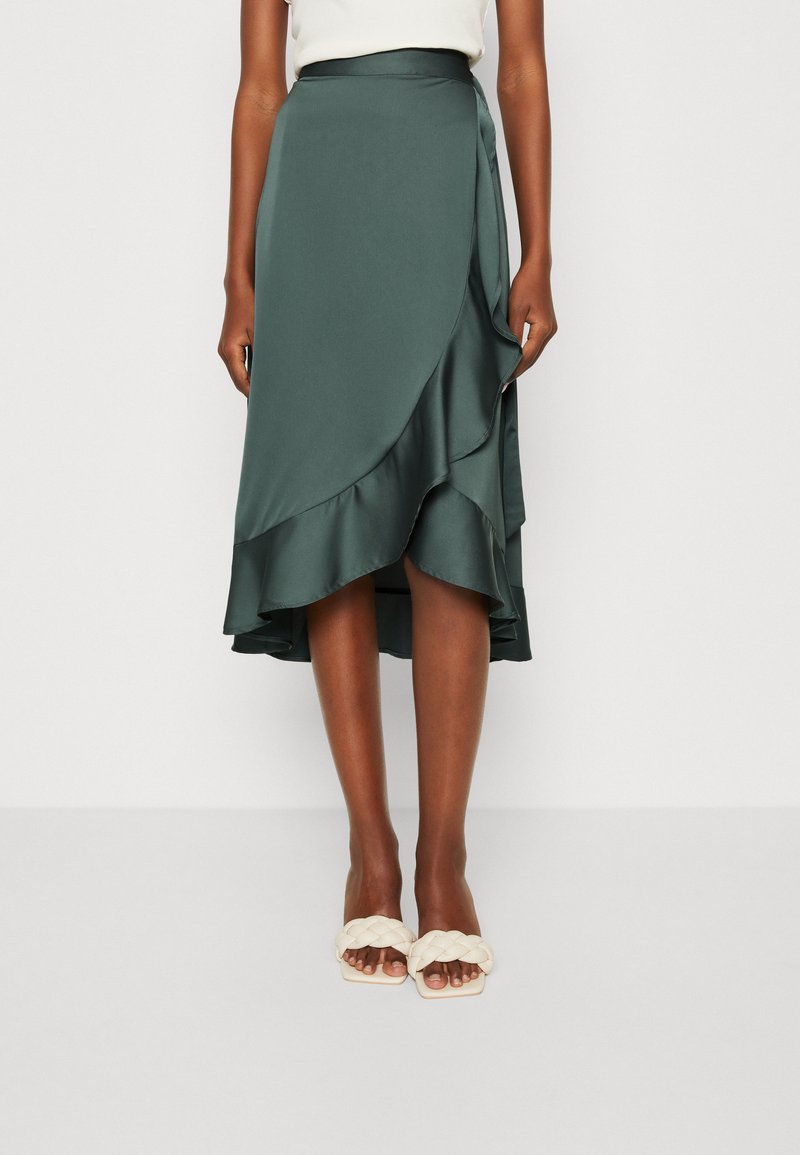 VILA VIELLETTE HW SU-EV - Falda acampanada - duck green