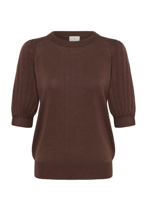 Kaffe, KALONE PULLOVER1/2 SLEEVELESS - Základné tričko - chocolate brown