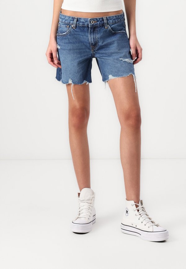 DISTRESSED - Denim shorts - denim