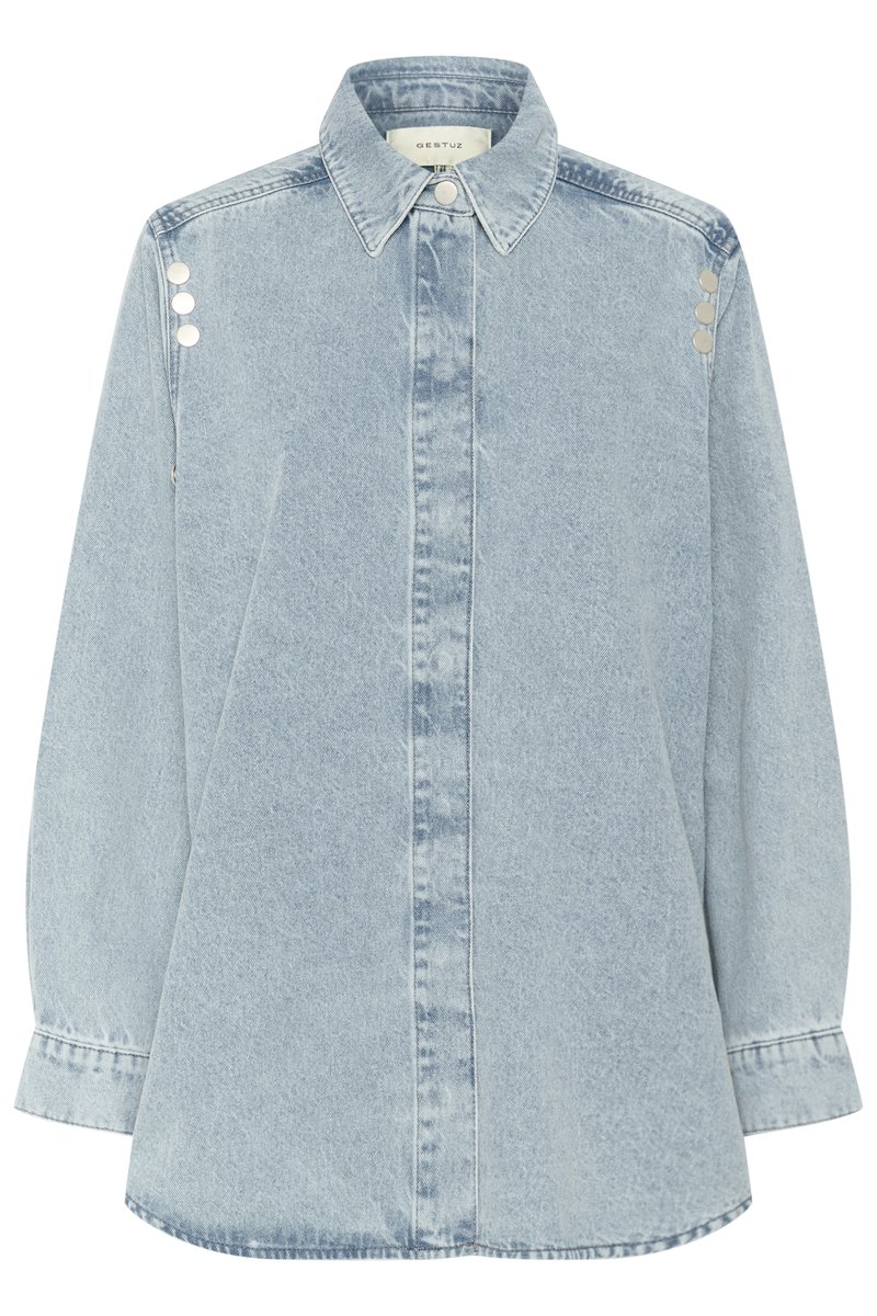 Gestuz Overhemdblouse lichtblauw denim Gestuz Overhemdblouse lichtblauw denim