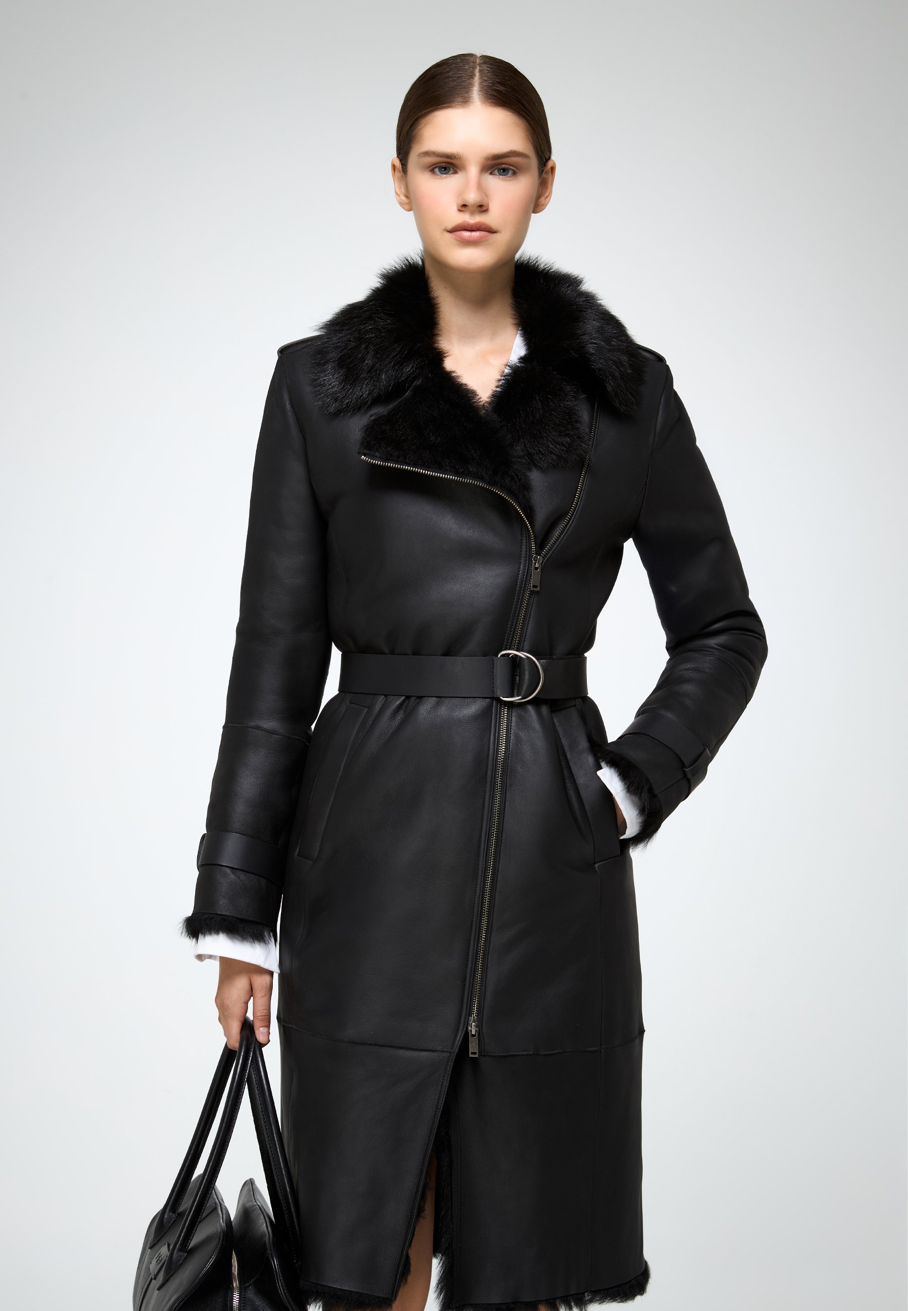 VSP - Płaszcz zimowy/czarny melanż - Zalando.pl