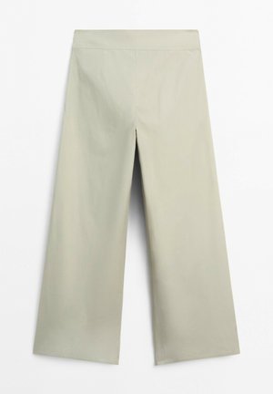 Massimo Dutti, WIDE-LEG PANTS WITH PLEATED SASH DETAIL - Kalhoty - khaki