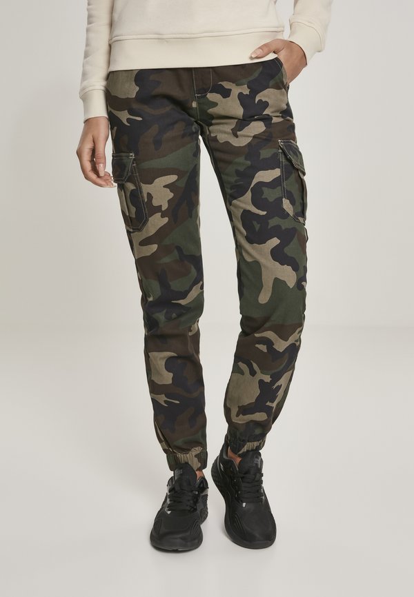 LADIES HIGH WAIST CAMO CARGO PANTS - Cargohose - woodcamo