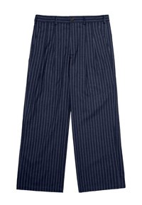 PINSTRIPE PLEATED - Püksid - navy