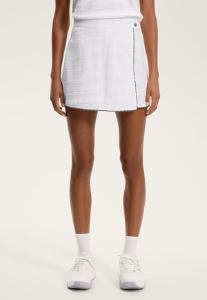 OYSHO JACQUARD PIQUÉ - Minigonna - white