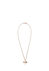 Roségoldkette mit einer zarten Kette und einem Libellenanhänger, der strukturierte Flügel und ein detailliertes Körperdesign aufweist.
