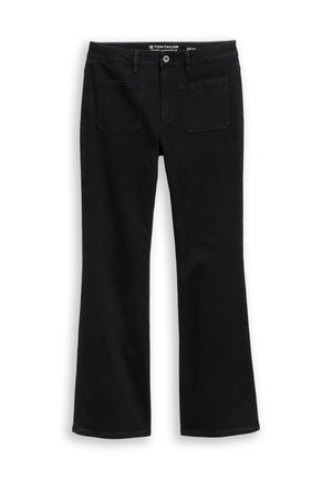 TOM TAILOR, TTSTELLA BOOTCUT JEANS MIT AUFGESETZTEN TASCHEN - Jean bootcut - black black denim