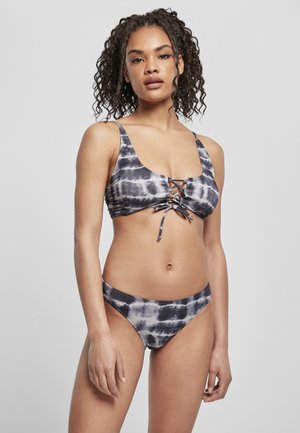 LACE UP - Bikiny - black/white