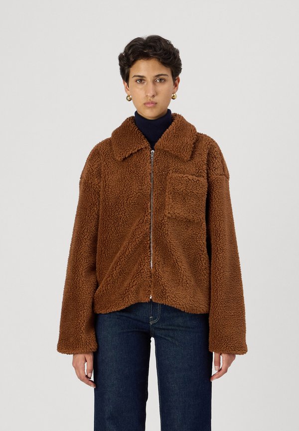 OBJOLIE ZIPPER JACKET - Winter jacket - dark earth