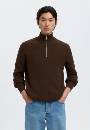 Selected, SLMDANE HALF ZIP - Jersey de punto - demitasse