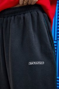 iets frans... HARRI WIDE LEG JOGGER UNISEX - Tepláky - black