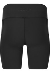 Pantaloni sportivi neri con vita elasticizzata, realizzati in materiale liscio ed elasticizzato. Presentano cuciture piatte e tasche laterali.