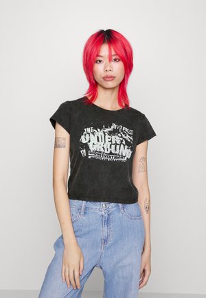DROP SLEEVE DAD TEE - Triko s potiskem - black acid