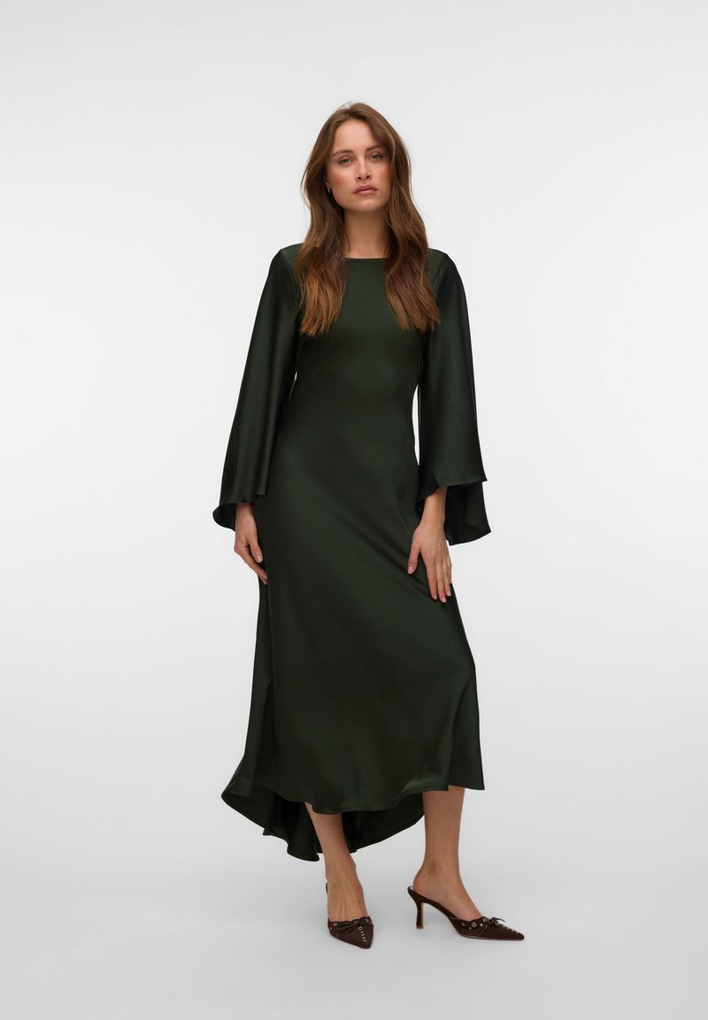 wrap knee length dress Yellow Cotton Poplin Drop Shoulder Sleeves 30