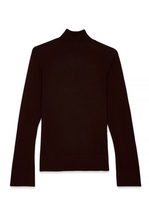 Prune turtleneck särk, mis on valmistatud pehmest kudumismaterjalist. Omab pikki varrukaid, sobivat disaini ning soonikserva ja -kraed.