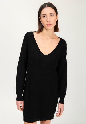 V-NECK - Striktrøje - black