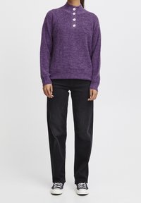 ICHI Stickad tröja - purple