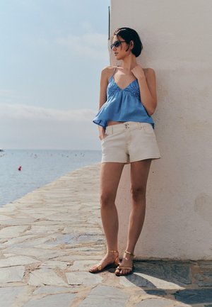 Mango Kids, TEEN - Kratke hlače od trapera - off white